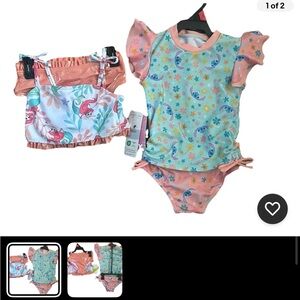 Disney Blue and Pink Swimsuit Set size 2t